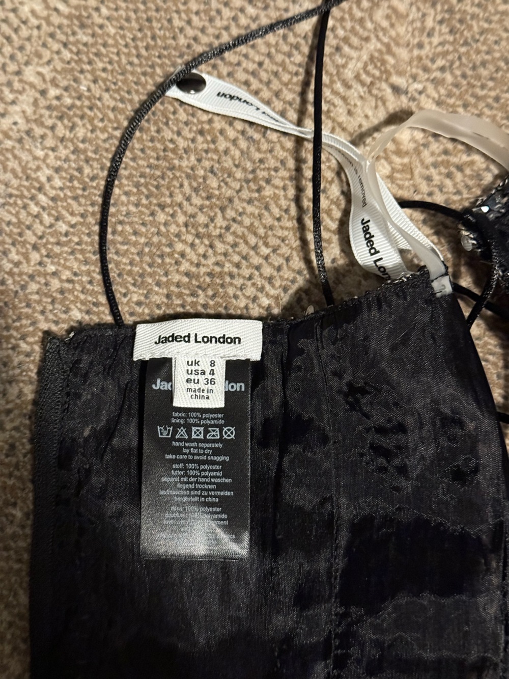Jaded London Draped Lace Up Corset in Black - Picture 6 of 7